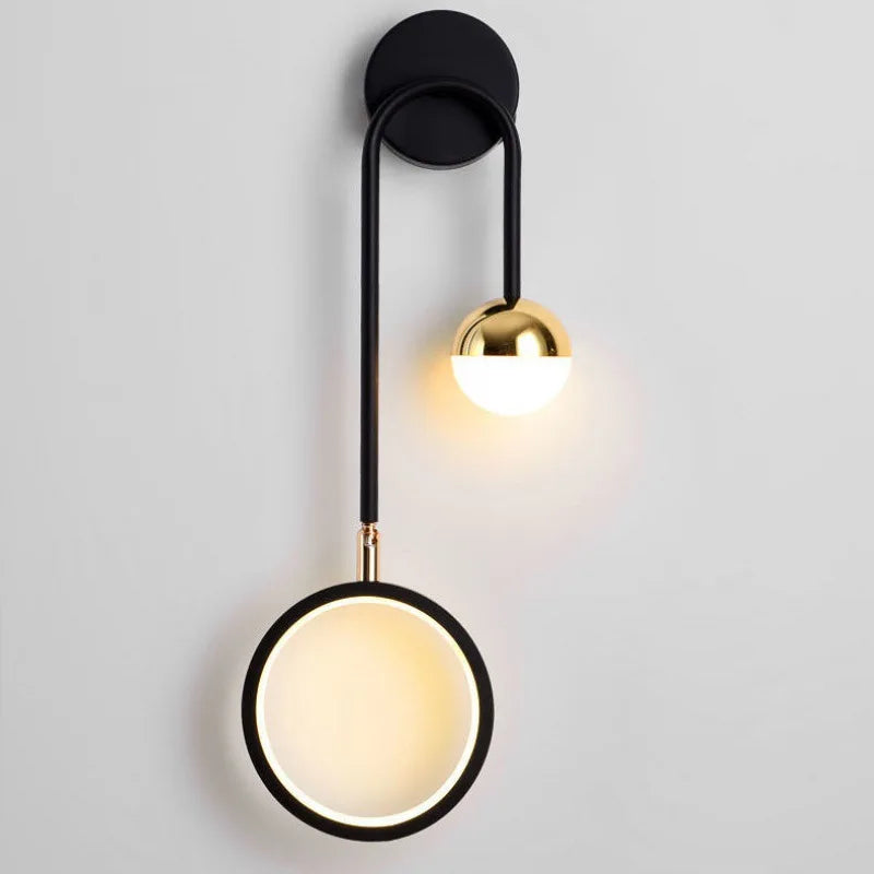 Modern Nordic LED Wall Light with Gold Accent