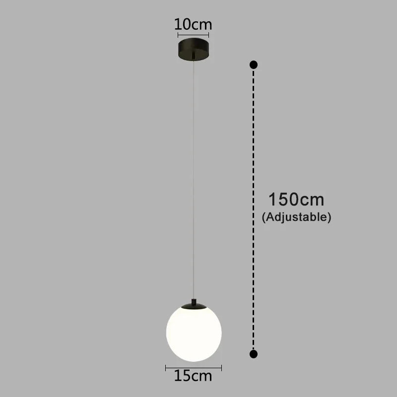 Modern Opal Glass Globe Pendant Light