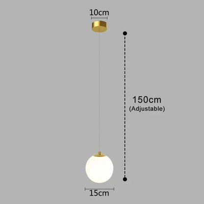 Modern Opal Glass Globe Pendant Light