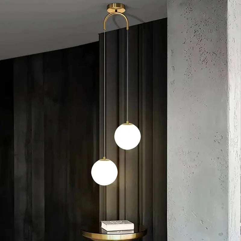 Modern Opal Glass Globe Pendant Light