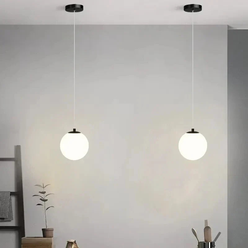 Modern Opal Glass Globe Pendant Light