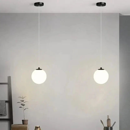 Modern Opal Glass Globe Pendant Light