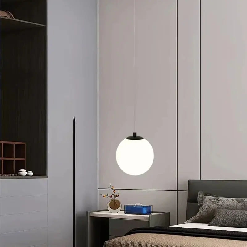 Modern Opal Glass Globe Pendant Light