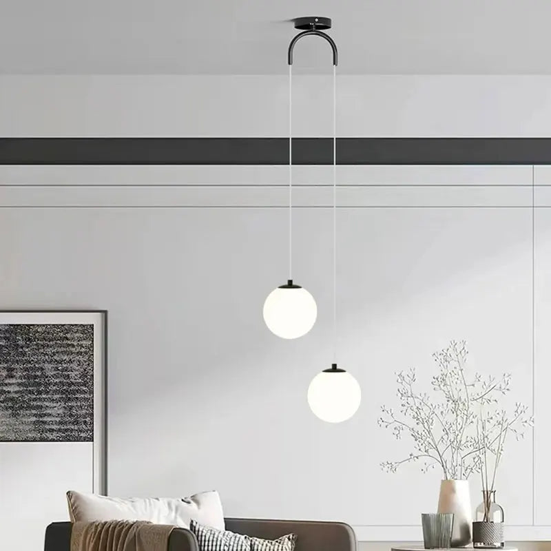 Modern Opal Glass Globe Pendant Light