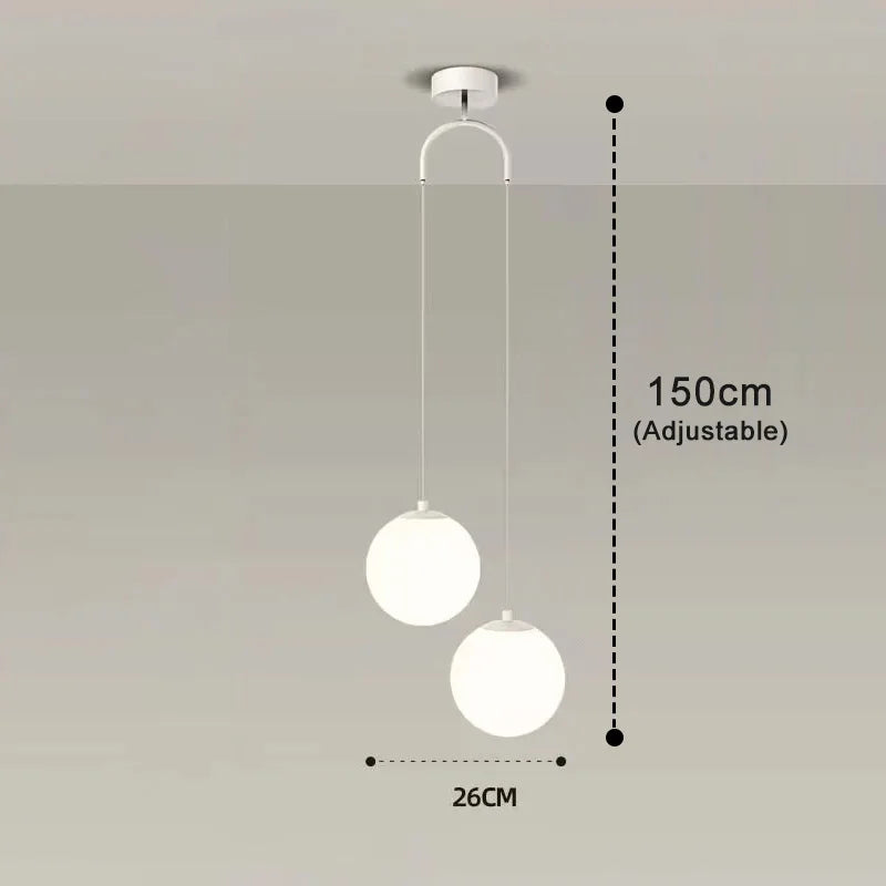 Modern Opal Glass Globe Pendant Light
