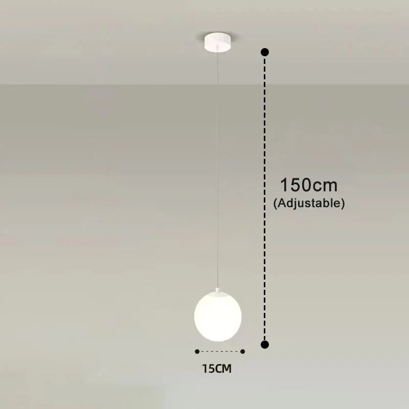 Modern Opal Glass Globe Pendant Light