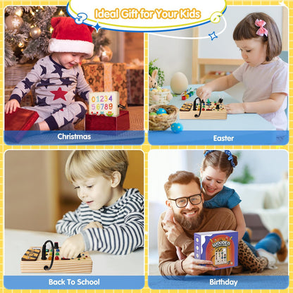 Montessori Toddler Busy Board Light Up Learning Toy for Ages 1 to 6