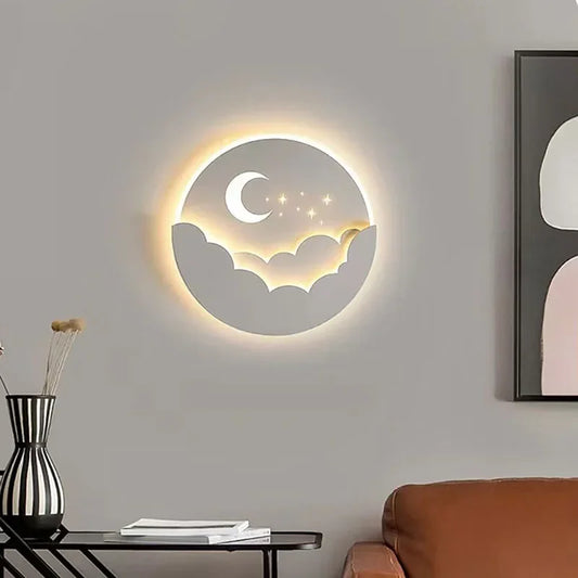 Moon and Stars LED Wall Lamp Cozy Night Light