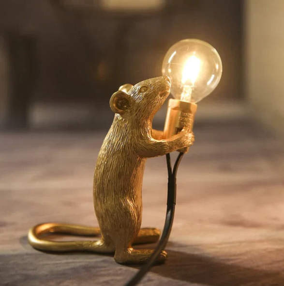 Mouse Table Lamp with Warm Glow and Playful Animal Design