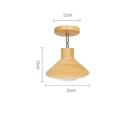 Lampada da soffitto conica in legno naturale, con direzione regolabile