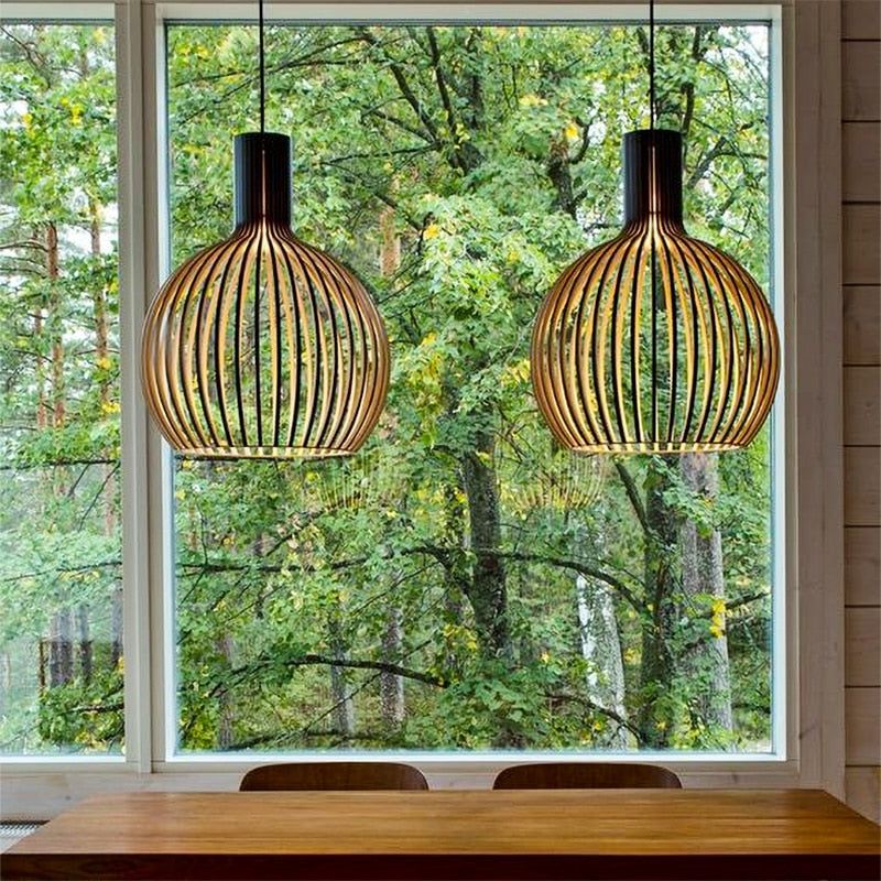 Natural Wood Pendant Ceiling Light