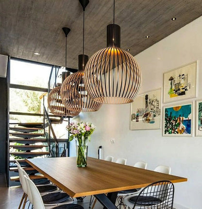 Natural Wood Pendant Ceiling Light