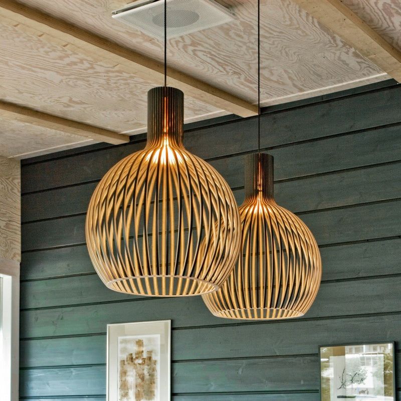 Natural Wood Pendant Ceiling Light