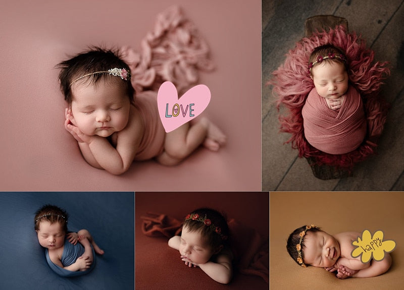 Newborn Baby Photography Wrap and Blanket Set for Photoshoots