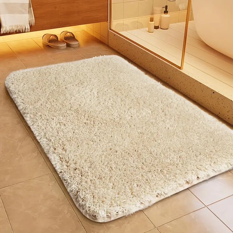 Non-Slip Bath Mat with Soft Texture and Rounded Modern Design