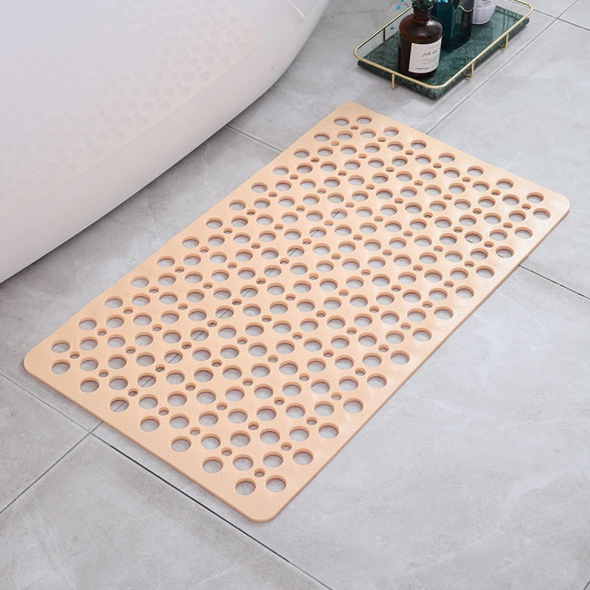Non-Slip Bath Mat with Suction Cups and Quick-Drain Surface