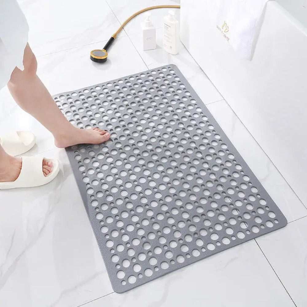 Non-Slip Bath Mat with Suction Cups and Quick-Drain Surface