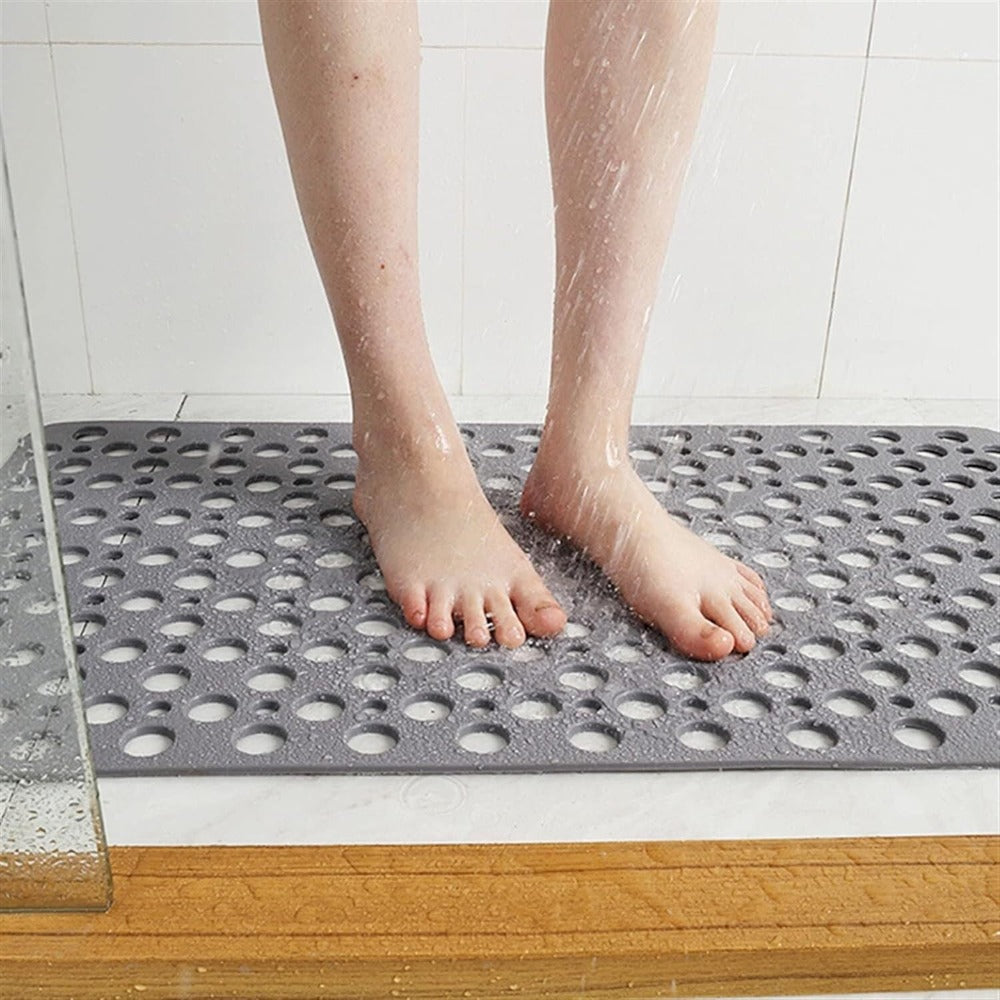 Non-Slip Bath Mat with Suction Cups and Quick-Drain Surface