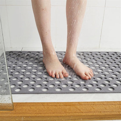 Non-Slip Bath Mat with Suction Cups and Quick-Drain Surface