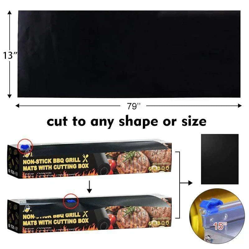 Non-Stick BBQ Grill Mat for Gas, Charcoal and Electric Grills