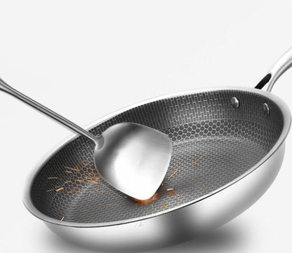 Non Stick Stainless Steel Frying Pan Durable Scratch Resistant Cooking Pan