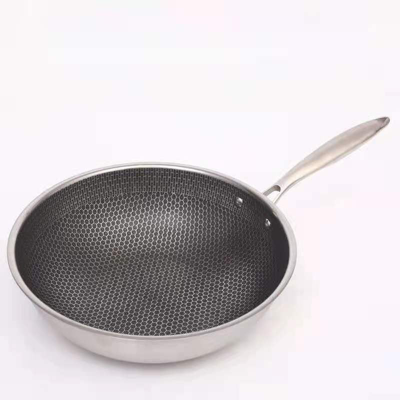 Non Stick Stainless Steel Frying Pan Durable Scratch Resistant Cooking Pan