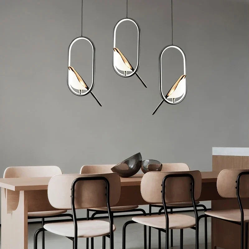 Nordic Bird Frame LED Pendant Light