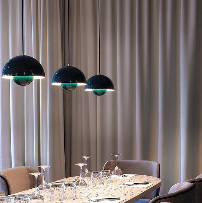 Nordic Metal Pendant Light with Dome Shade and Adjustable Hanging Wire