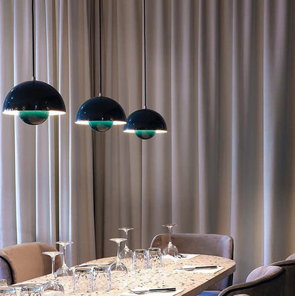 Nordic Metal Pendant Light with Dome Shade and Adjustable Hanging Wire