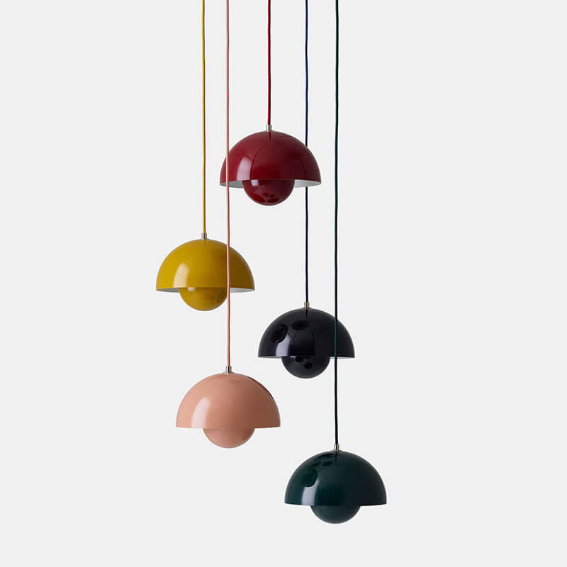 Nordic Metal Pendant Light with Dome Shade and Adjustable Hanging Wire