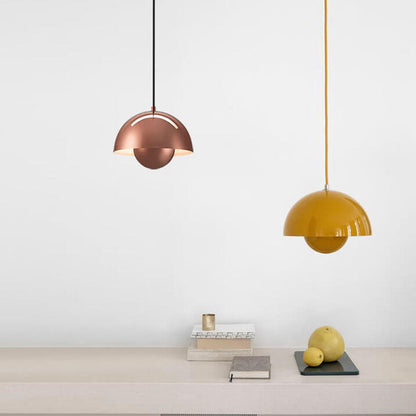 Nordic Metal Pendant Light with Dome Shade and Adjustable Hanging Wire