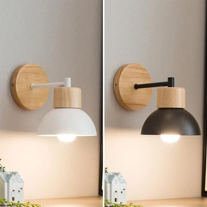 Nordic Wood and Metal E27 Wall Lamp