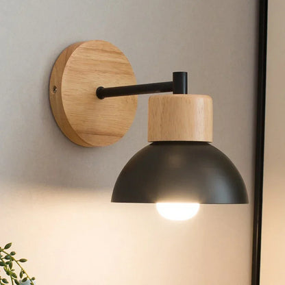 Nordic Wood and Metal E27 Wall Lamp