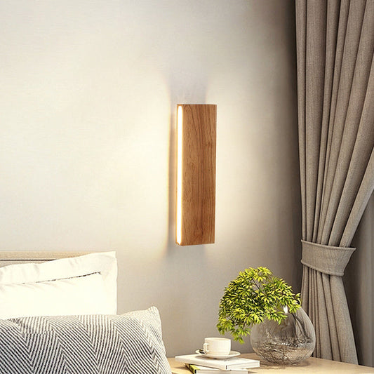 OakBeam Solid Wood LED Wall Light Minimalist Natural Lamp