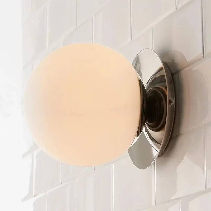 Opal Globe Glass Wall Light