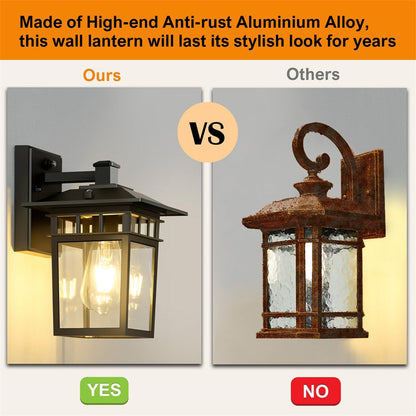 Outdoor Aluminium Lantern Wall Light with E27 Bulb Base