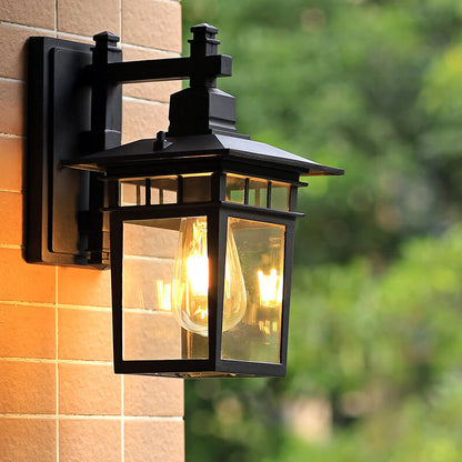 Outdoor Aluminium Lantern Wall Light with E27 Bulb Base