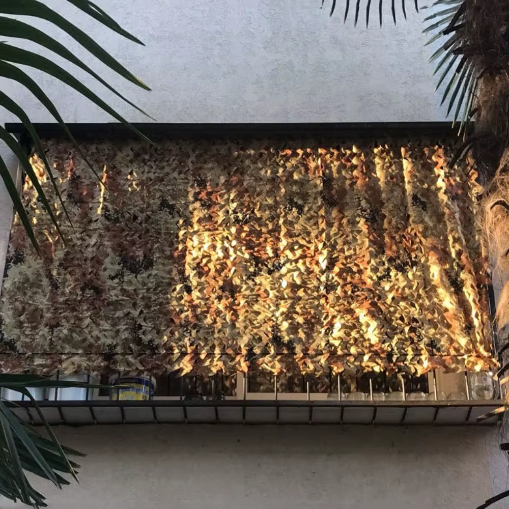 Outdoor Camouflage Netting with 3D Leaf Design and Reinforced Grommets