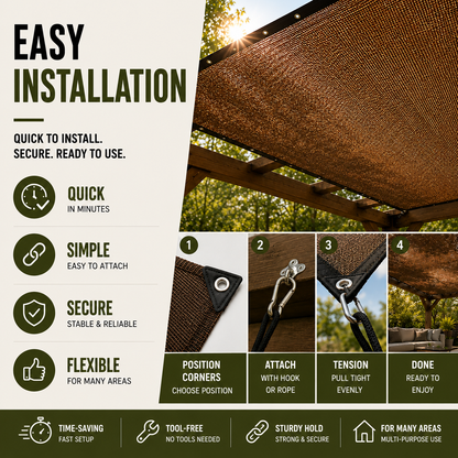 Outdoor Shade Canopy with Breathable Nylon and Reinforced Corners