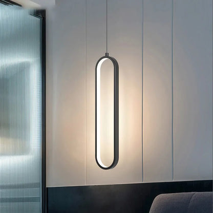 Oval LED Pendant Light in Black or Gold