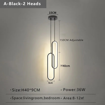 Oval LED Pendant Light in Black or Gold