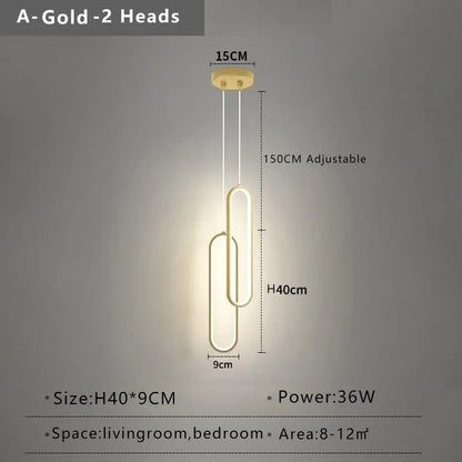 Oval LED Pendant Light in Black or Gold