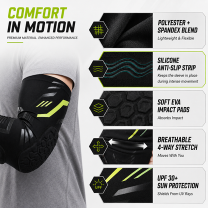 Padded Compression Elbow Sleeve with Polyester and Spandex