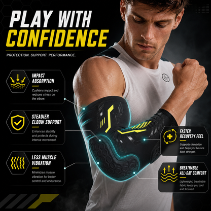 Padded Compression Elbow Sleeve with Polyester and Spandex