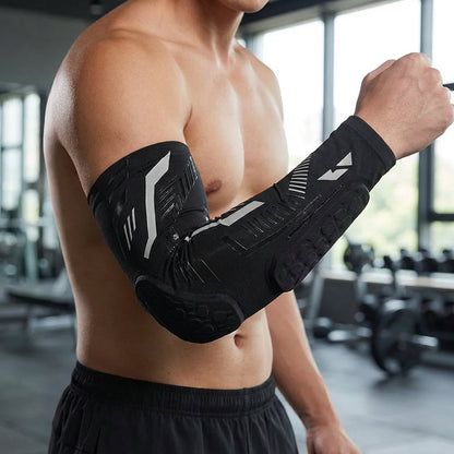 Padded Compression Elbow Sleeve with Polyester and Spandex