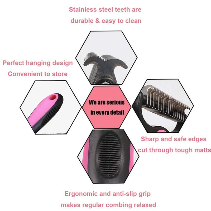 Pet Pro Grooming Tool for Dogs and Cats with Stainless Steel Blade