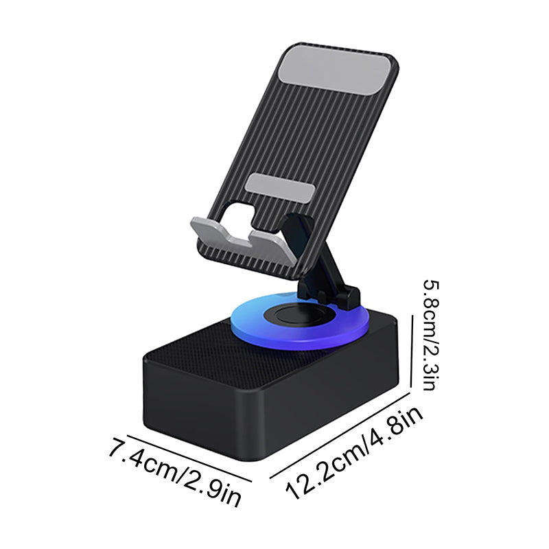 Phone Stand with Bluetooth Speaker and 360 Degree Adjustable Rotation