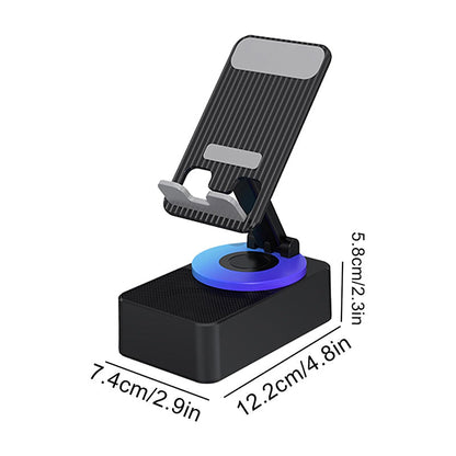 Phone Stand with Bluetooth Speaker and 360 Degree Adjustable Rotation