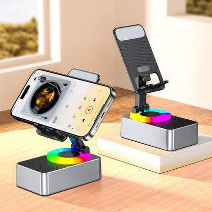 Phone Stand with Bluetooth Speaker and 360 Degree Adjustable Rotation