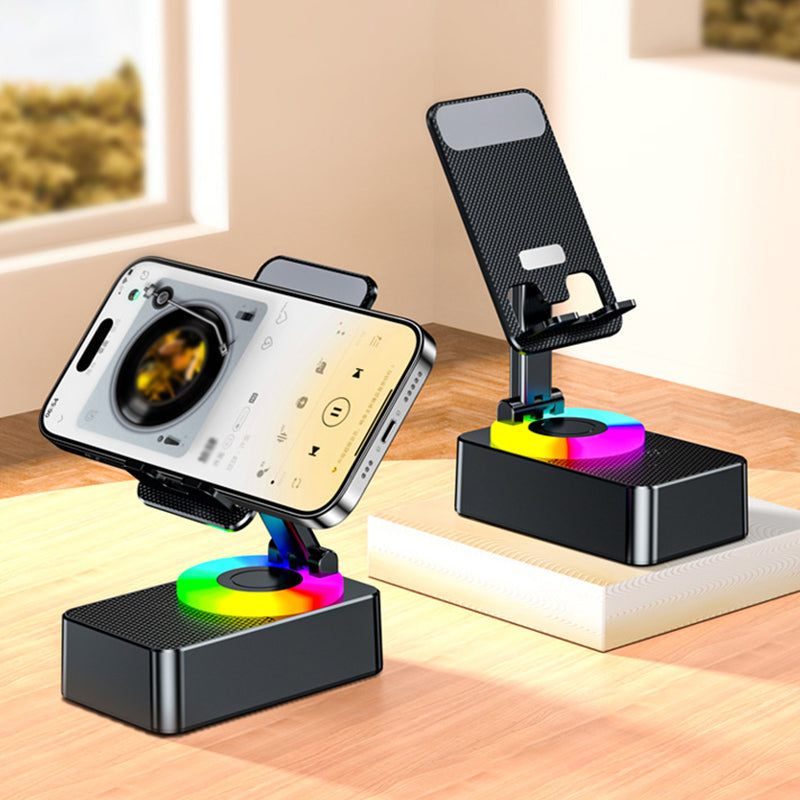 Phone Stand with Bluetooth Speaker and 360 Degree Adjustable Rotation